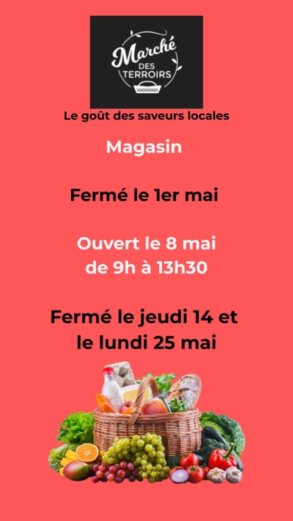 Fermetures exceptionnelles mai 2026